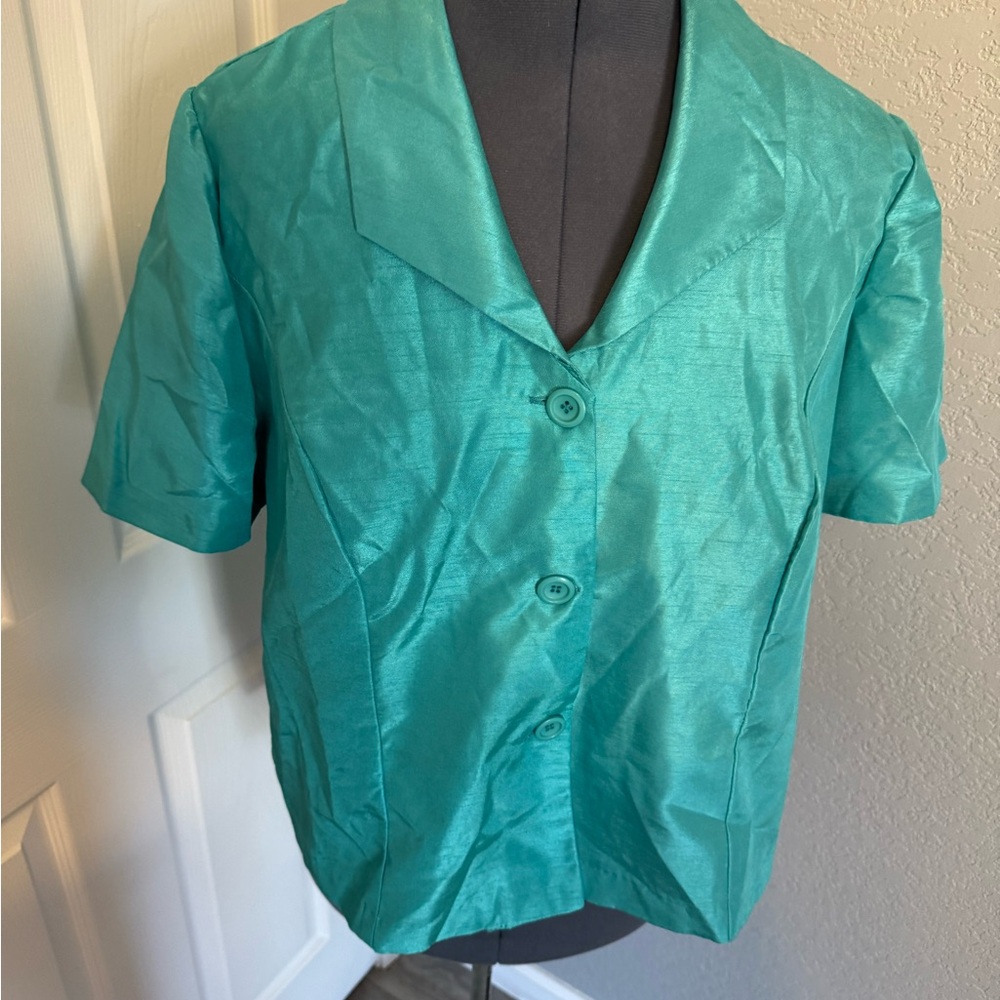 Elegant Teal Button-Down - image 1